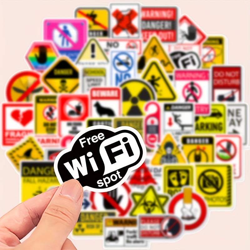 Image of 50pcs Graffiti Decal Stickers Free Wireless Logo Stickers Decoration Handbook Guitar Laptop Luggage Computer Motorcycle Skateboard
