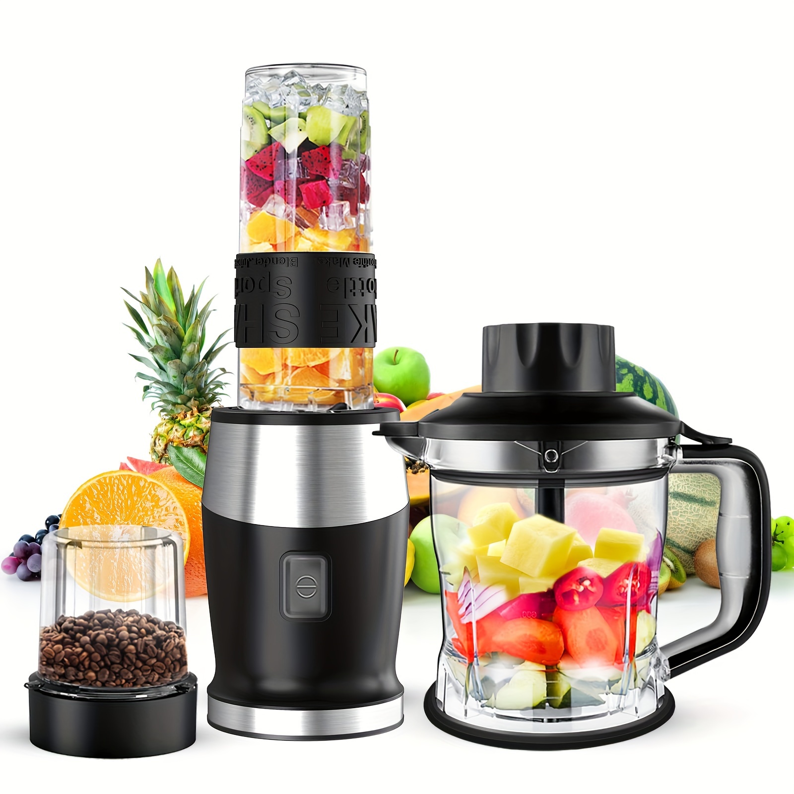 TEMU Blender And Food Processor Combo, Blender For Shakes And Smoothies, Small Blender, Suitable For Kitchen, Home, 700w Electric Blender With Mixer