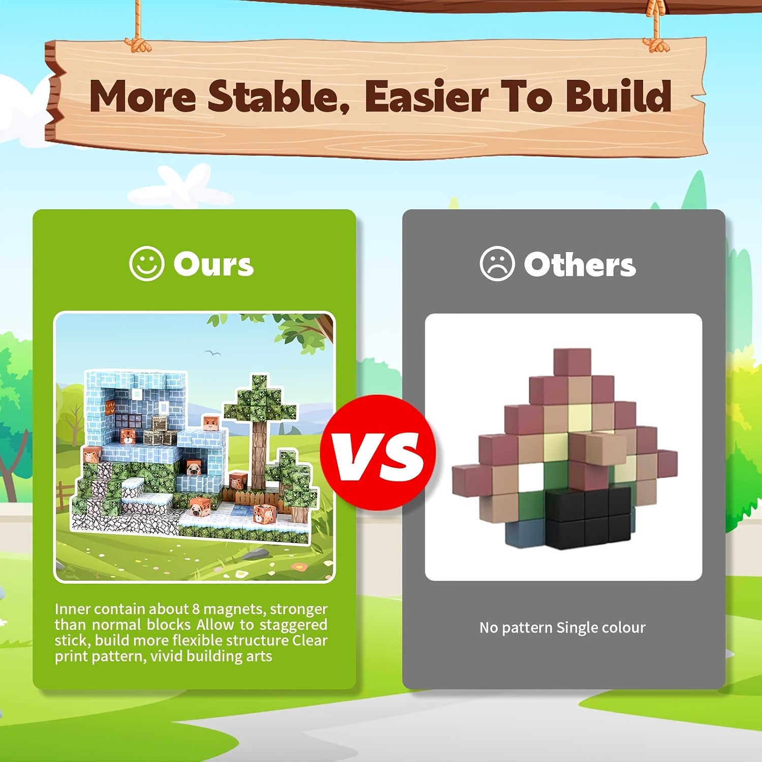 100pcs Magnetic Blocks, STEM Montessori Sensory Toys For Toddlers Kids, Construction Building Toy Christmas Birthday Gifts For Boys Girls Aged 3-5 6-8 8-12