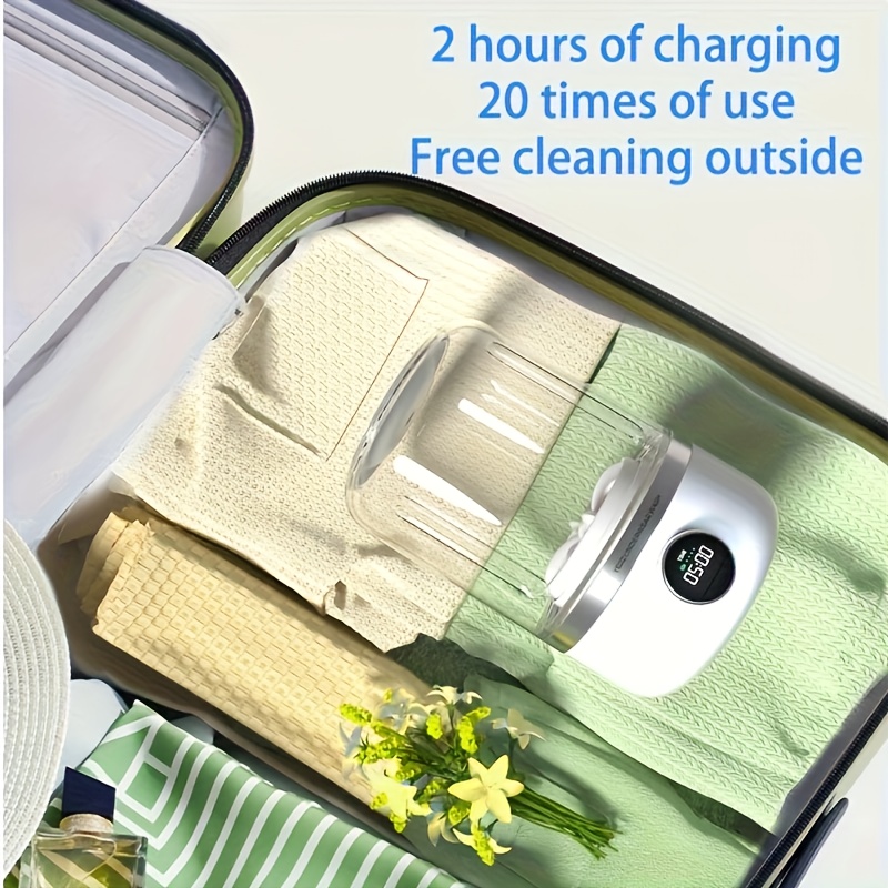 portable usb automatic washing machine no electricity required no assembly needed 4000mah long lasting battery 20 uses in 20 hours ideal for business   rv washing underwear and socks cleaner tools blender clothes cleaner details 7