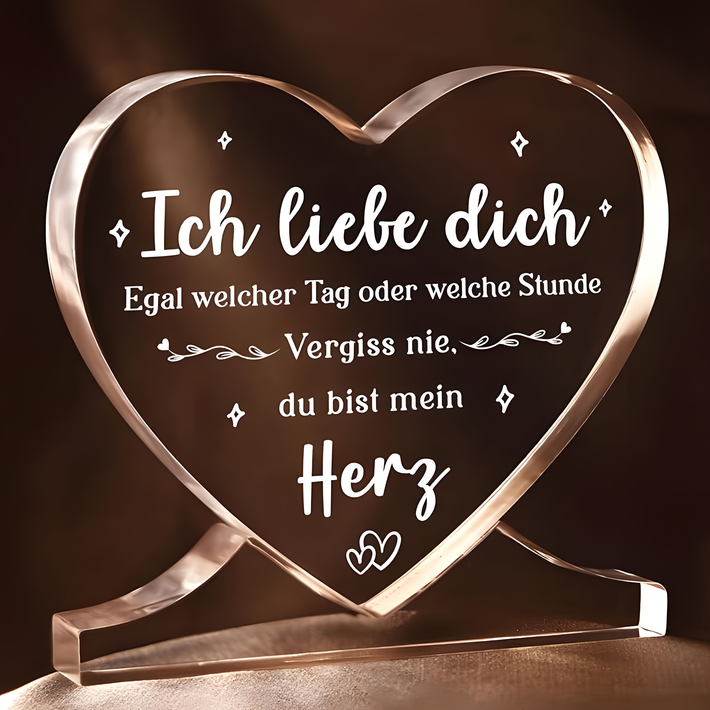 Image of [2d Flat] 1pc "i Love You Heart-shaped Acrylic Gift, You Are My Heart" Gentle , Tiny Decorations Wrapped In Deep -- Suitable For Valentine's Day, Anniversaries, Christmas