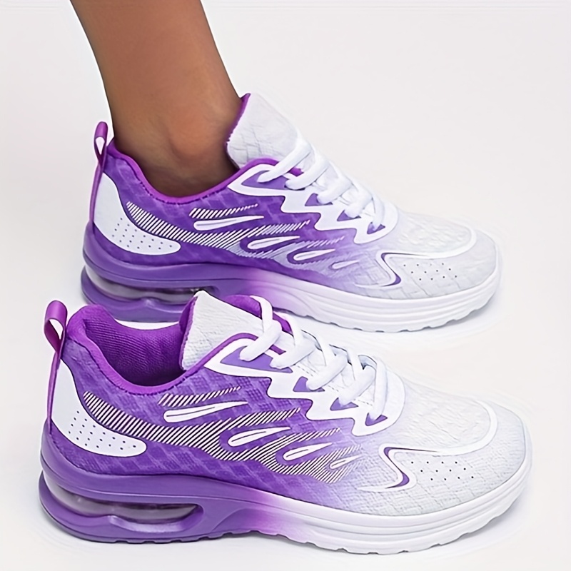 Lightweight Solid Color Women's Cushioned Sports Sneakers - Fabric Upper And Insole, Sole, Neutral Pronation, Casual Outdoor Tennis Training Shoes
