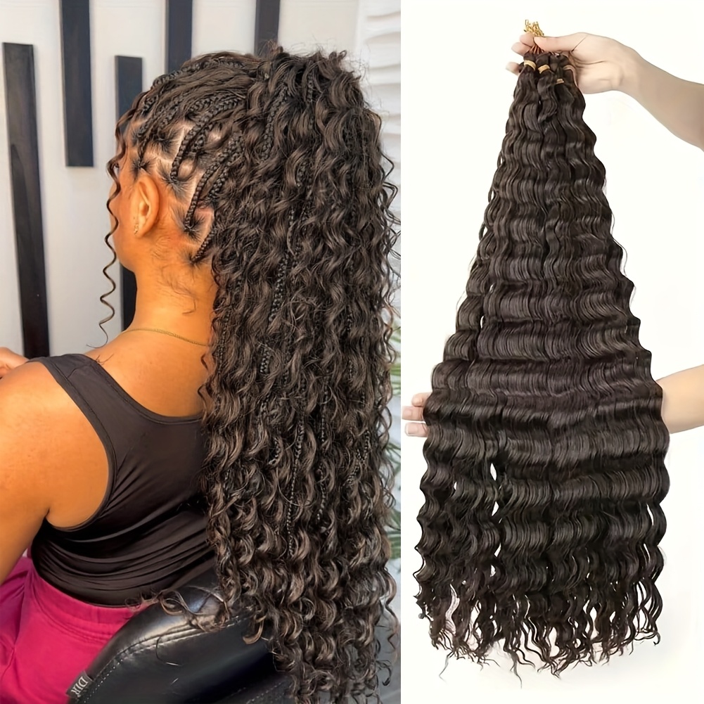 set 3pcs 32 inch synthetic deep wave crochet hair extensions
