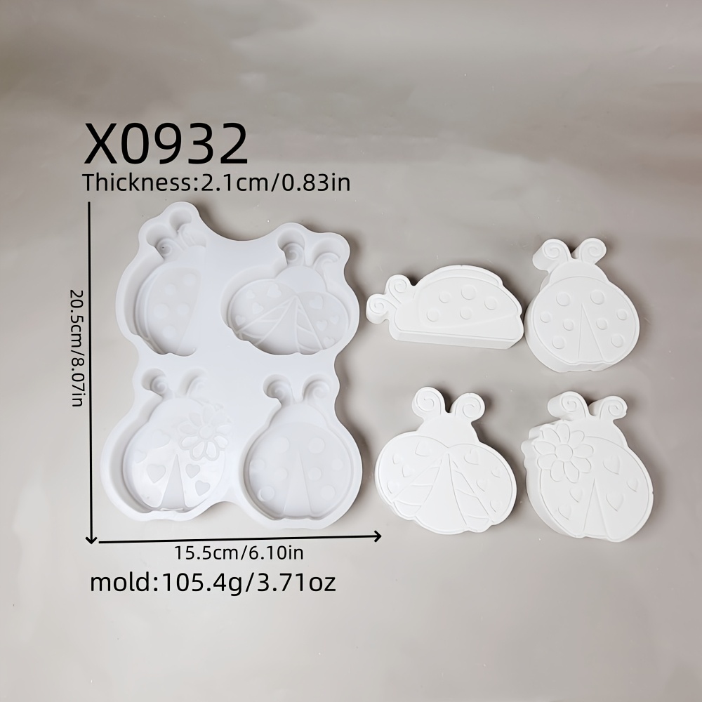 E-shop Harzgießformen Marienkäfer-Kombination dreidimensionale Ornament Silikonform DIY Kerzen-Silikonform Gipsornament Silikonform Silikonform