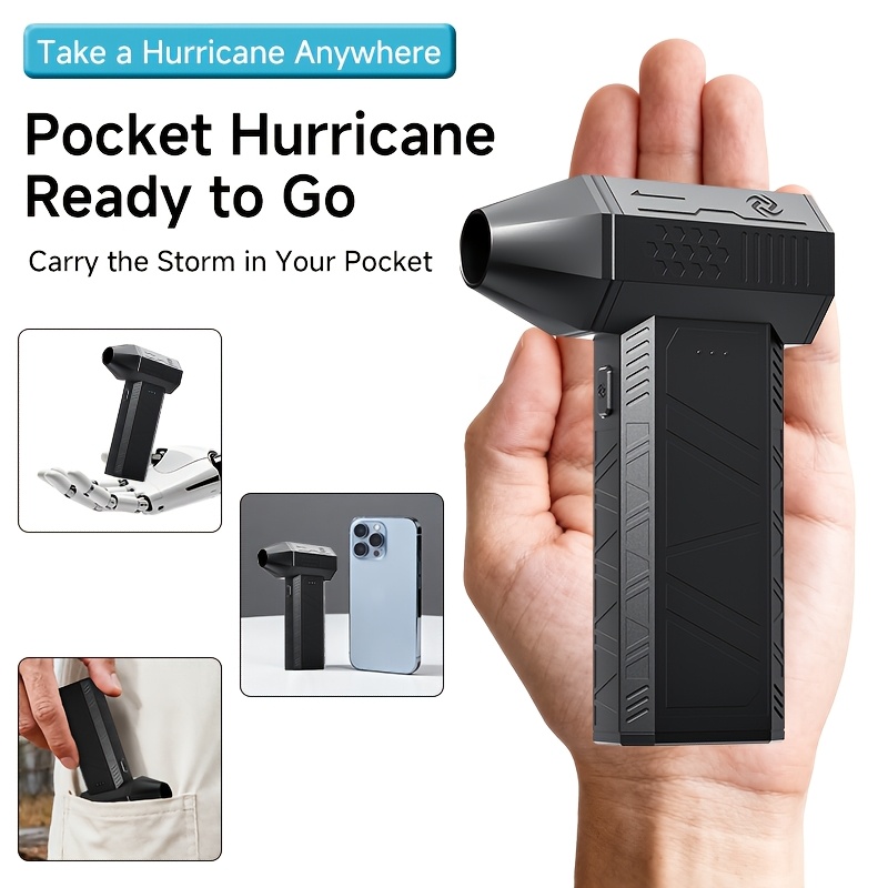 150000 rpm   fan handheld dust blower with usb adjustable wind speed for dust charcoal leaves quick cooling button control ideal for camping computer keyboard cleaning gift for men christmas present Product details 4