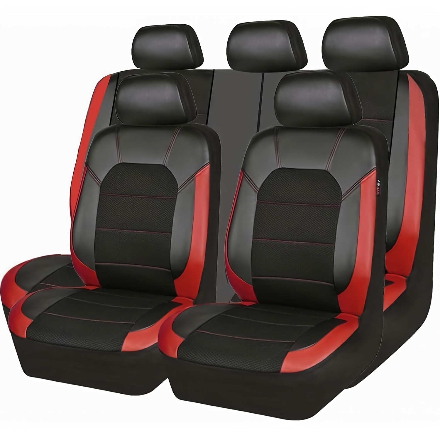 TEMU Housses de Siège Auto en Cuir Fendu Luxueux et Respirant, Taille Universelle Adaptée à la Plupart des Modèles Places