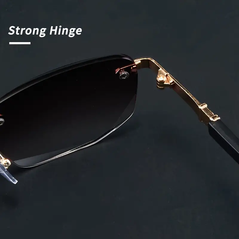2pcs Fashion Mens Frameless Glasses 100 Degrees To 400 Degrees Optional ...