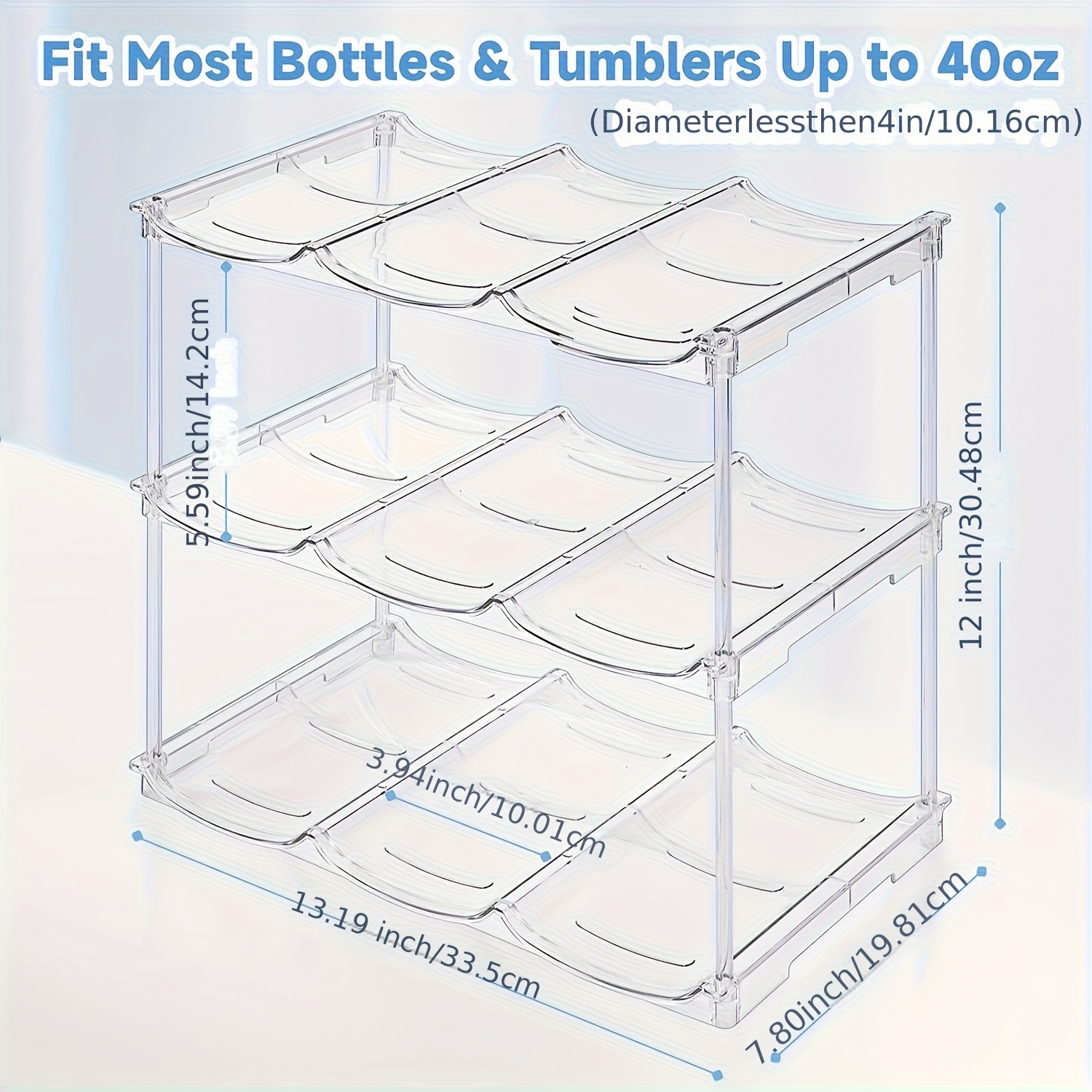 2/3/4 Layer Acrylic Stackable Sports Water Bottle Storage Box