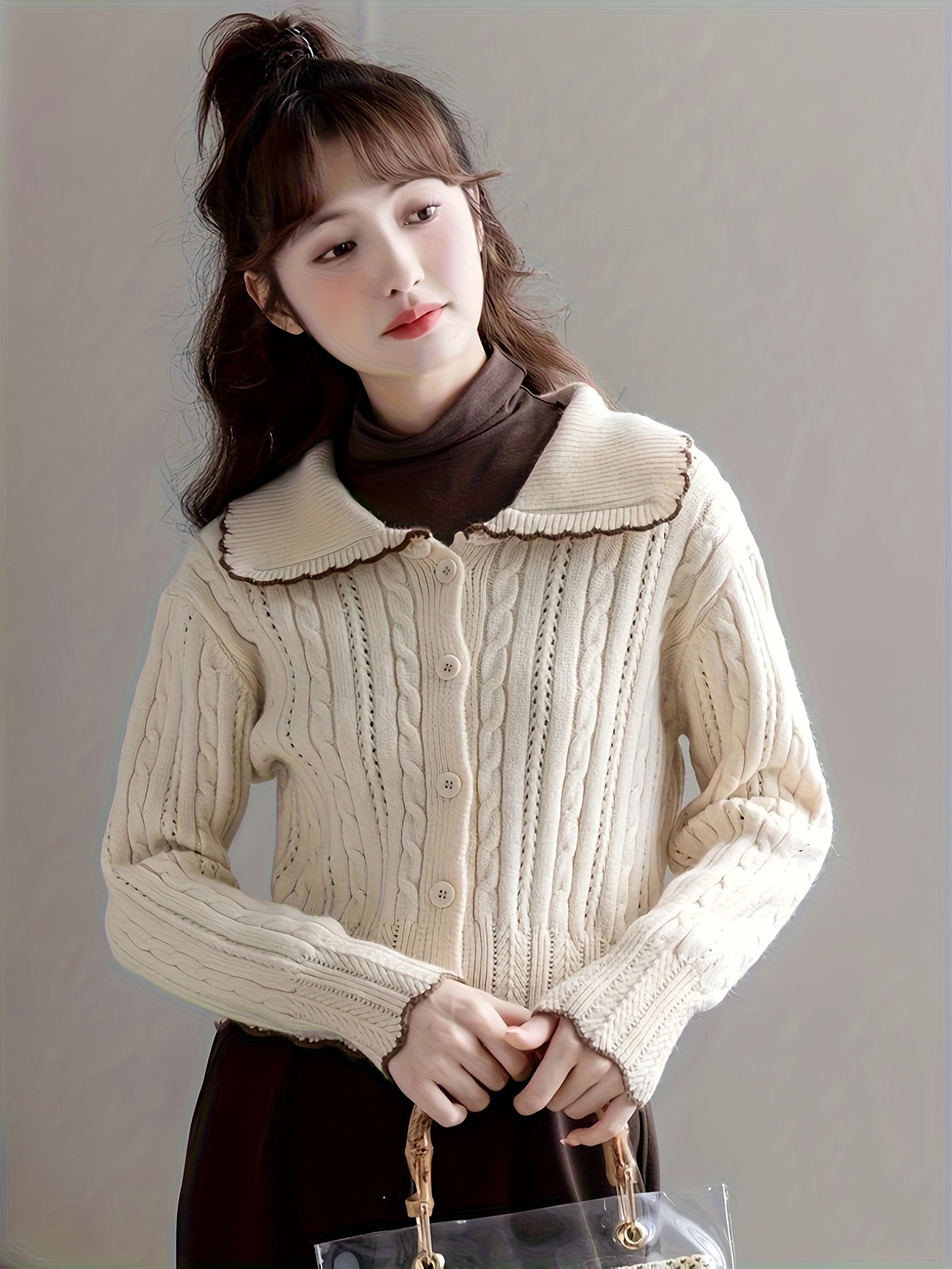 Girls' Knitted Cardigan Autumn Winter New Style Korean Style - Temu