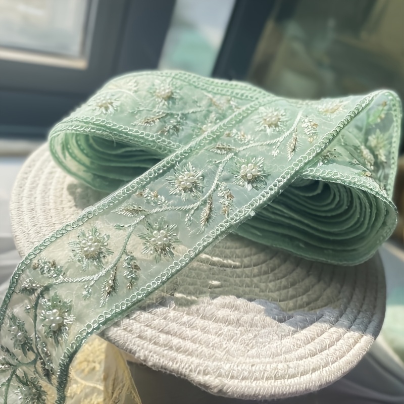 TEMU / Lace Embroidery Lace! Featuring Pearl Flowers And A Rich Of Color Combinations, Multi-colored Lace. Diy/clothing Decoration, For Super