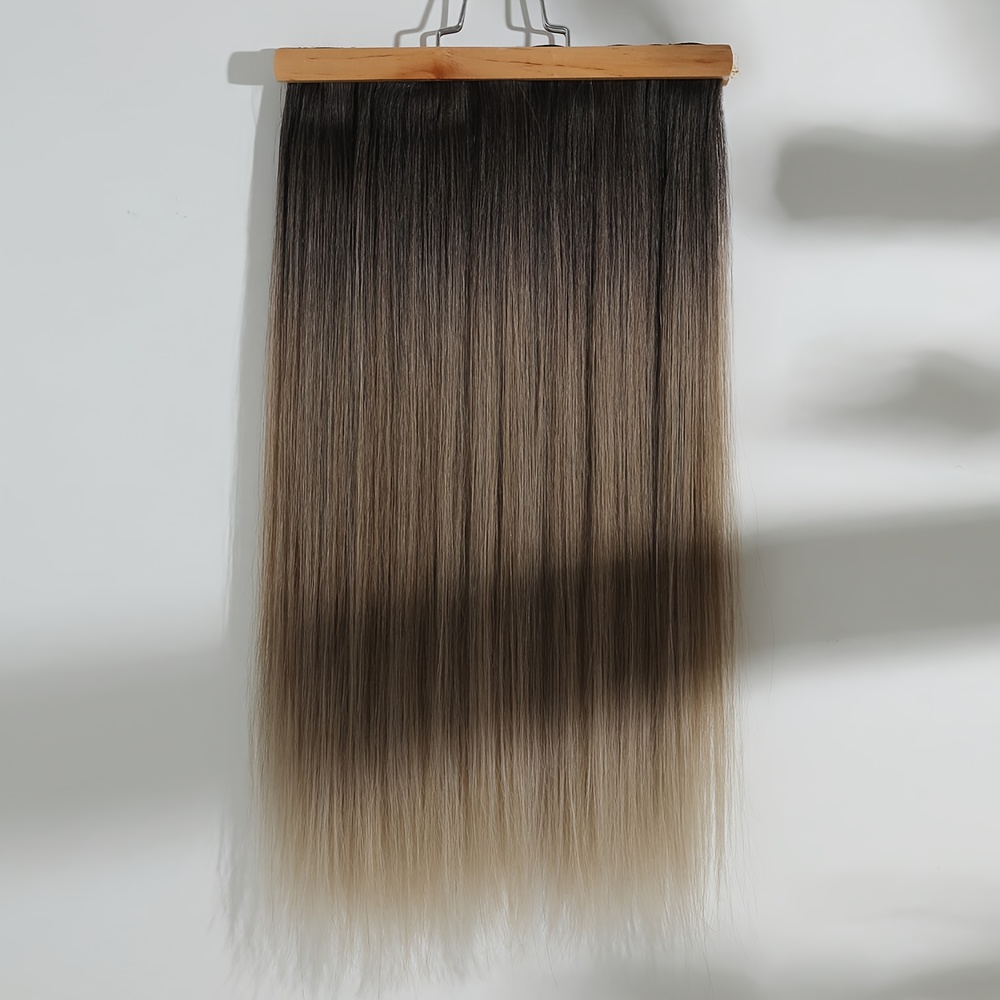 clip in hair extensions 16 clips 22 inch set ombre long straight hair extension for women synthetic hair extensions hairpieces details 0