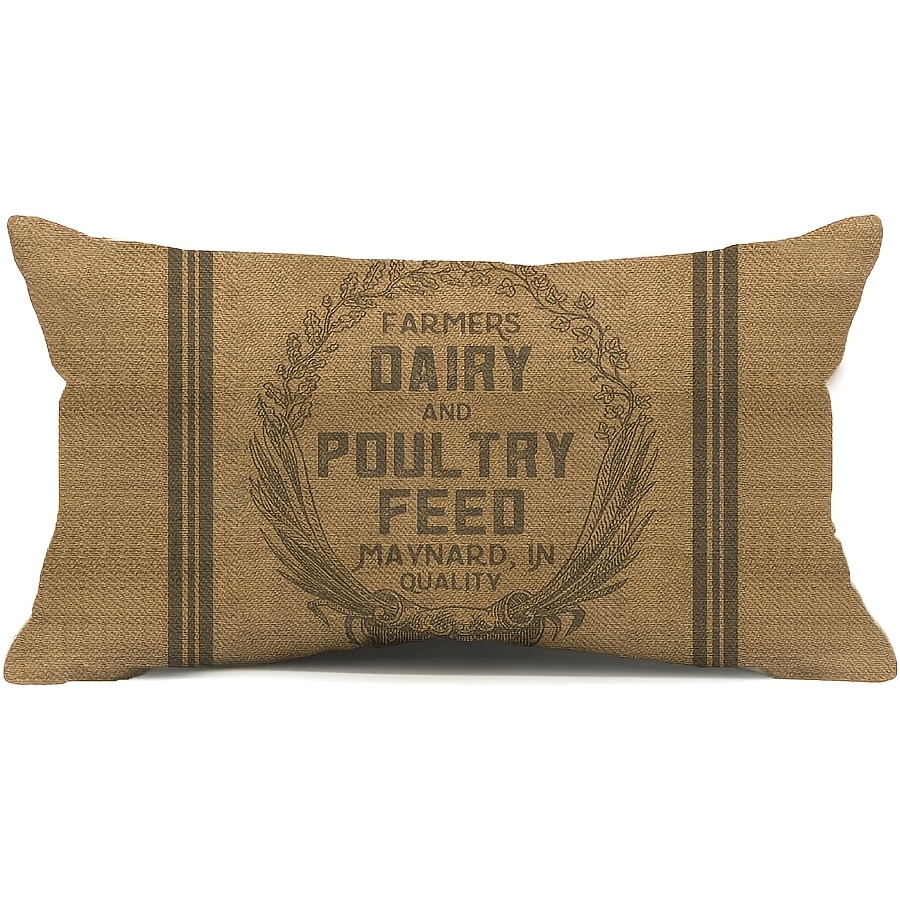 TEMU 2d Flat - 1pc, Style Pillowcases, Flat Print, Outdoor Decorative Lumbar Cushion Covers, Suitable For Sofa And Bench Decoration, Pillow Inserts