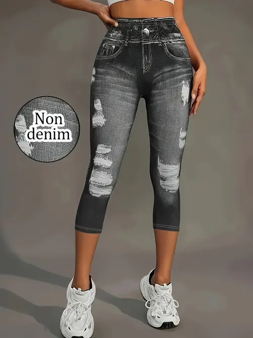 womens skinny denim with white distressed print non denim fashion casual wear casual wear denim distressed denim look stylish casual denim