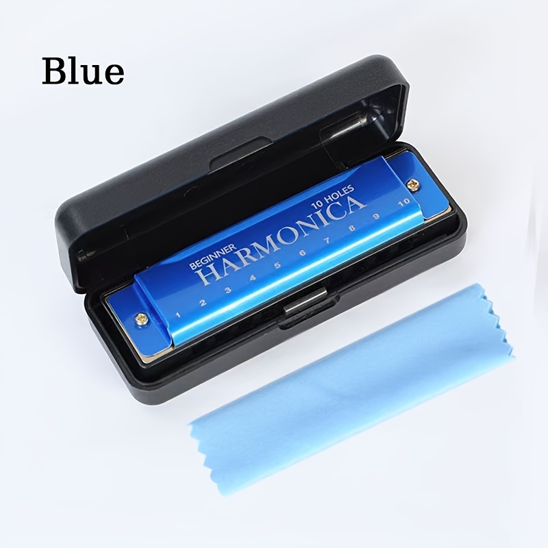 Image of Beginners Of 10-hole C-key Professional Harmonica, Harmonica Case As A Gift. Cleaning Cloth, Manual, Suitable For Beginners, Students, Adults, And Professionals As A For Eid Al-fitr
