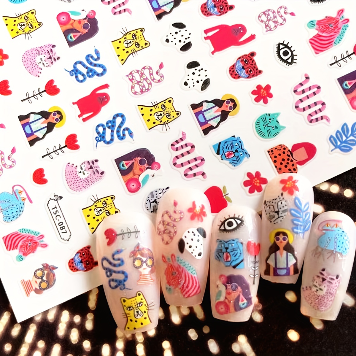 Fashion Floral And Animal Print 3d Nail Stickers