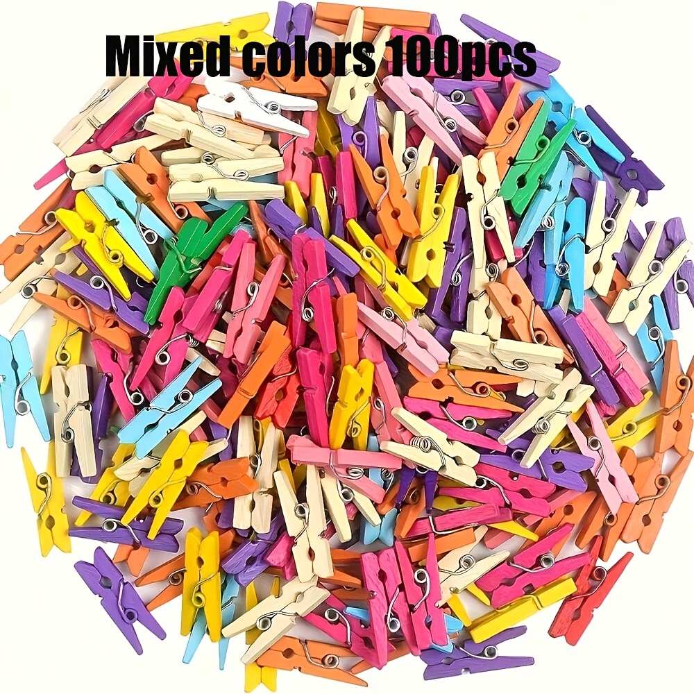 E-shop Mini Foto Clips (100 Stück), zum Aufhängen von Foto Displays, geeignet für Zuhause, Schule, Büro, Hochzeits- und Partydekorationen