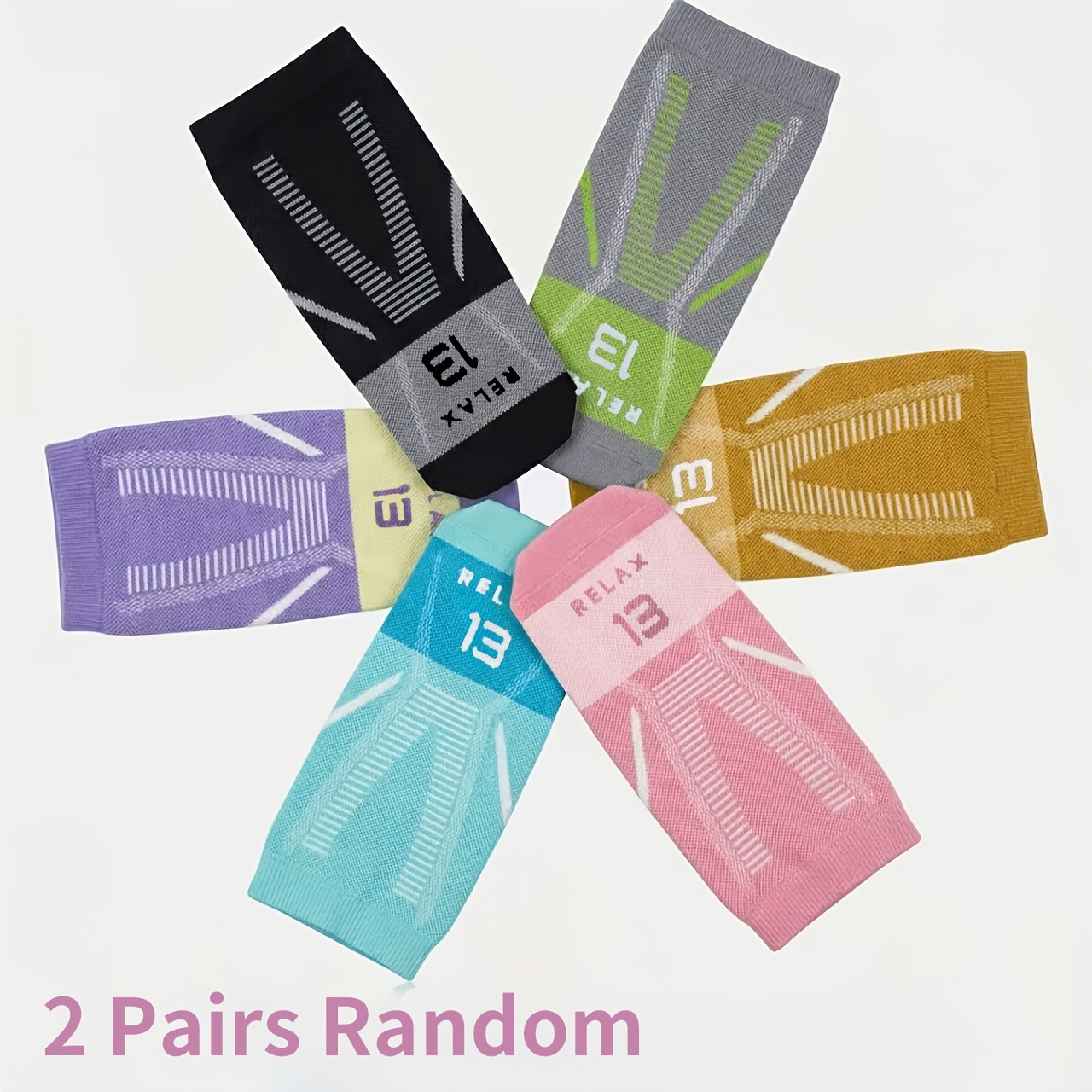 Image of Of Random Professional-grade Gradient Compression Foot Sleeves, Professional Sports Support Ankle Socks, Special Foot Sleeves, Comfortable And Breathable Sports Socks