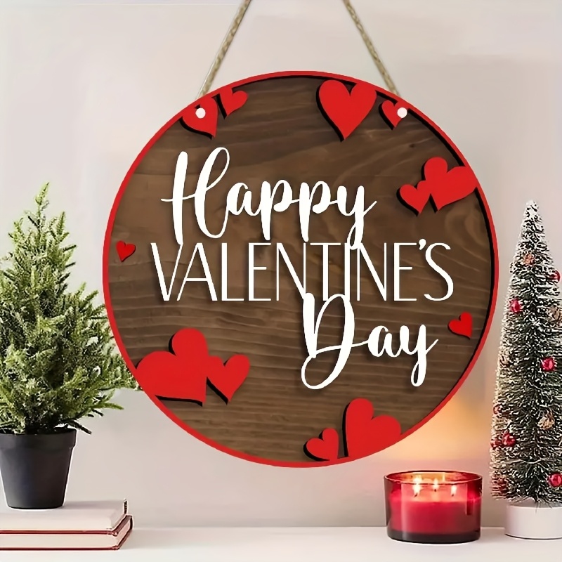 

1pc Happy Valentine's Day Acrylic Sign, Romantic Welcome Door Hanging Acrylic Sign, Aesthetic Room Decor, Home Decor, Wall Decor, Garden Door Decoration, Ornaments