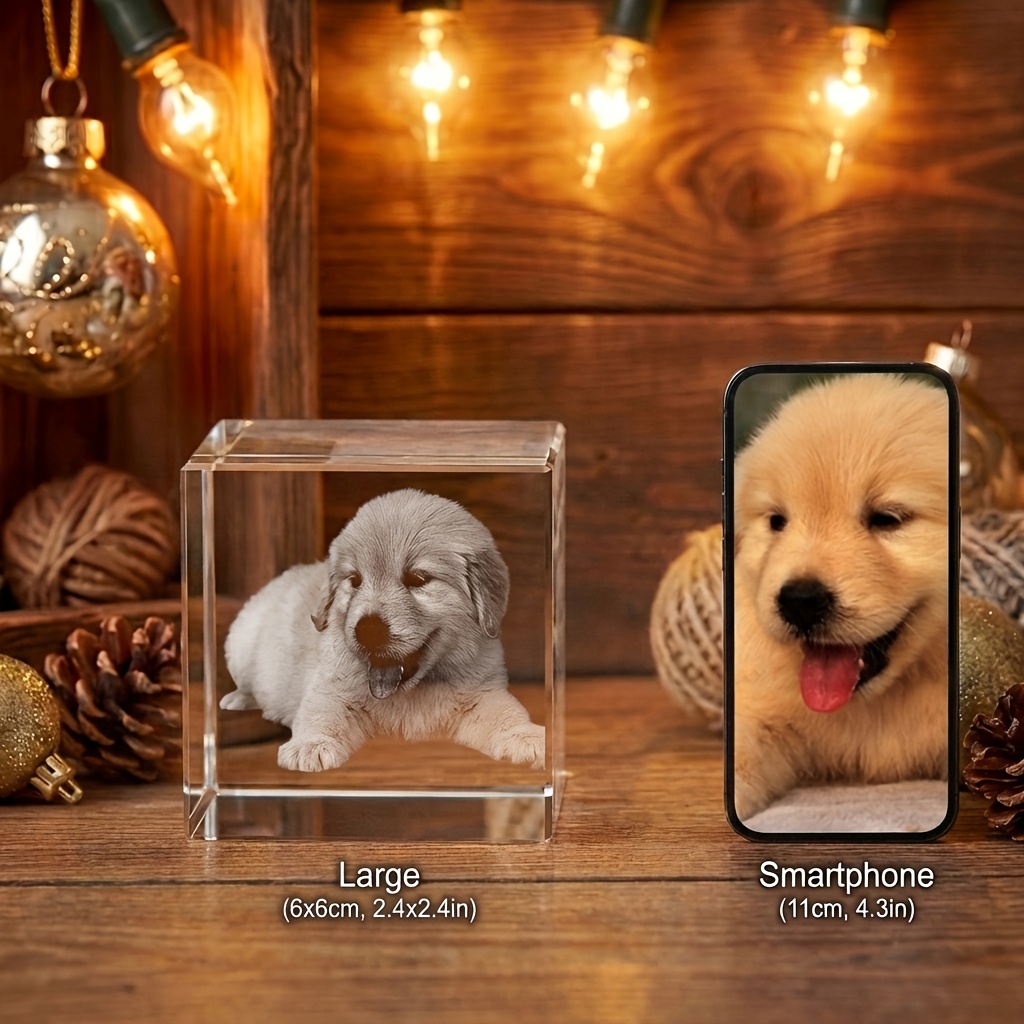 TEMU Custom 2d , Personalized Pet Photo Engraved Desktop Decor, Memorial Keepsake For Loss Of , Eternal Remembrance, 4cm 5cm 6cm Available