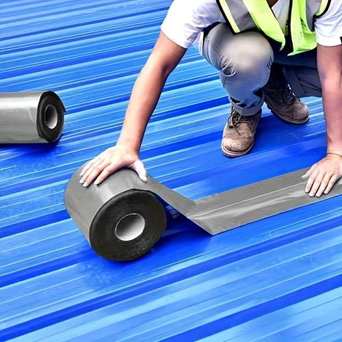 3 rolls of heavy duty waterproof roofing tape self plastic leak proof coating black waterproof suitable for metal roofs rvs trailers boats flat and low slope easy to apply
