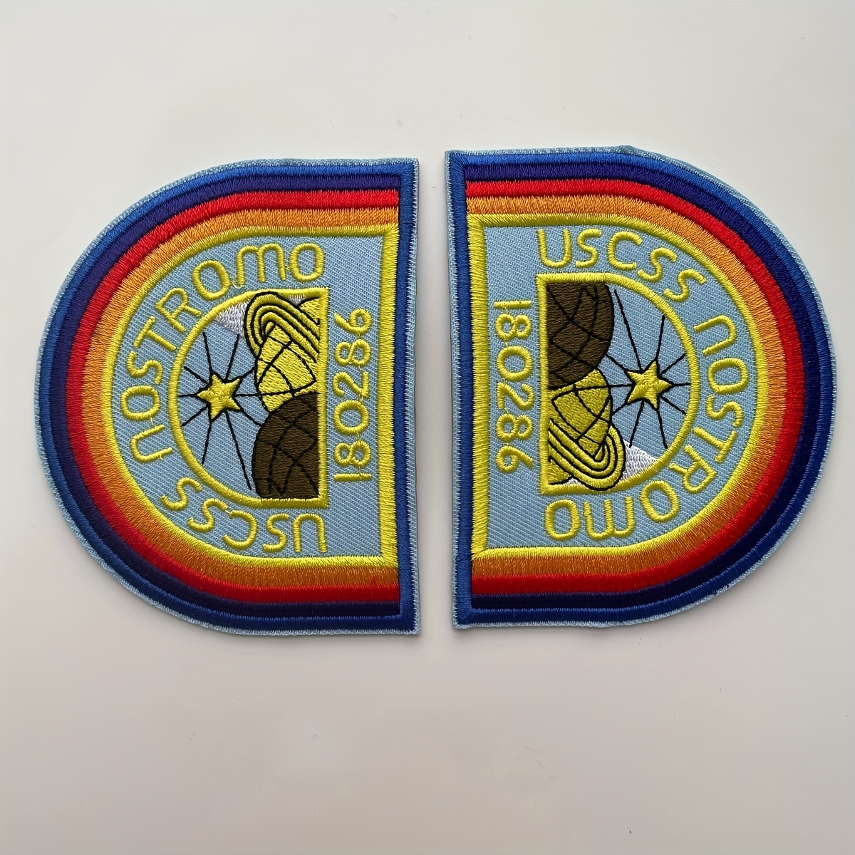 2pcs Of Landscape Painting Rainbow Embroidery Patch, Mixed Color Border, Bright Colors, Suitable For Ironing/sewing Stickers On , Shoes, Hats, Packaging Accessories