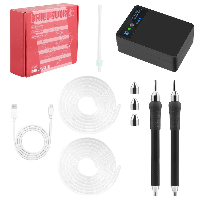 Image of Electric Diamond Paintbrush Set, Including 2 Brushes, 2 Eyedroppers, 1 Filter And 3 Nibs, Suitable For Diamond Painting, Equipped With A Vacuum Pump, Complete With All Additions (noise Is Unavoidable)