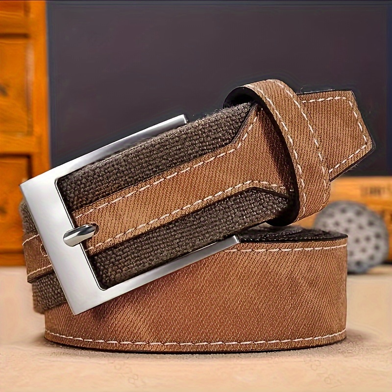 

Ceinture en Toile pour Hommes Élégante avec Boucle en Lisse - Parfaite pour le Business, le Port Décontracté &