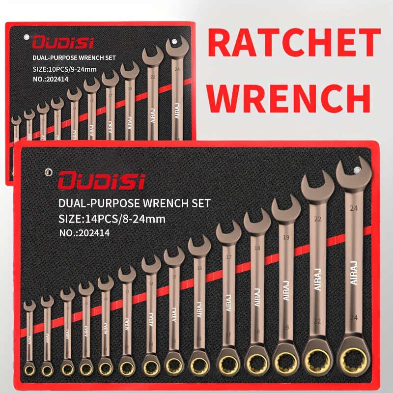 

6-14pcs Dual-purpose Open End Wrench Set, Hardware Tool Set, Full Set, Double End Plum Machine Wrench