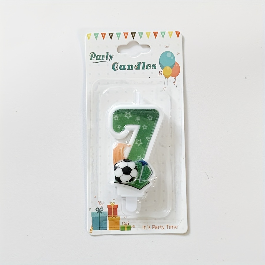 Soccer Event 2026, Green Soccer Ball Number 0-9 Cake Decorations, Sports Ball Themed Happy Birthday Baking Supplies, Creative Sports Celebration Decor, Men's Soccer Party Cake Toppers