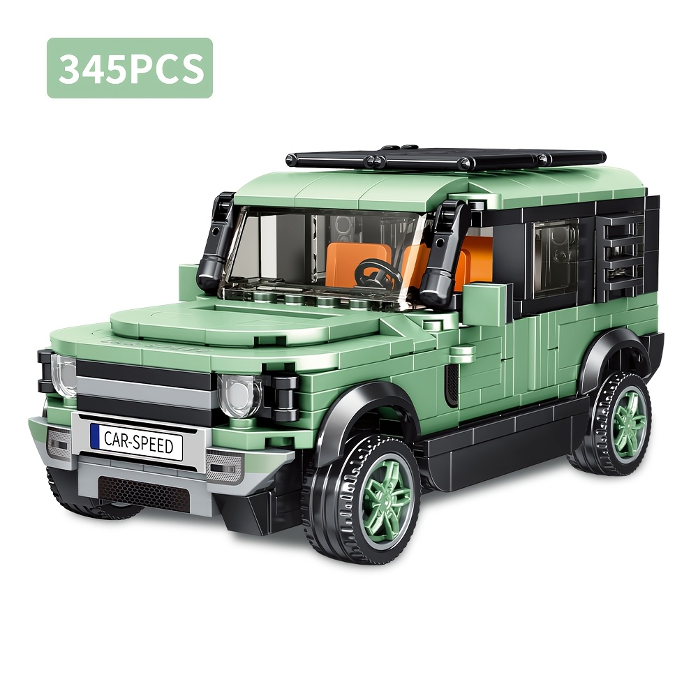 TEMU Green Off-road Suv Building Blocks Set, Diy Assembly Simulation Vehicle Brick Kit, Educational Stem Construction Toy For Kids Boys, Collectible