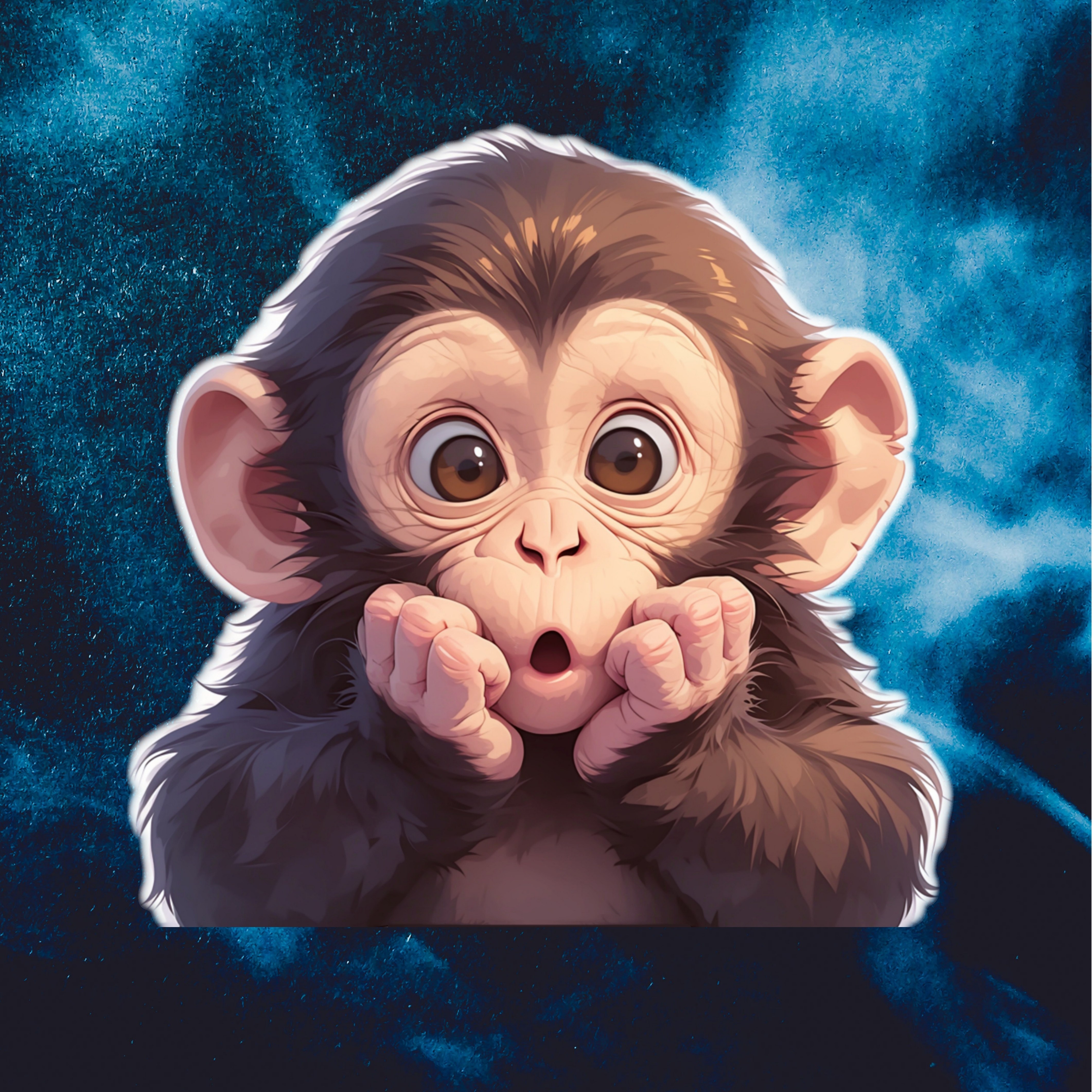

Adorable Monkey Cheek Decal - Durable Pvc Sticker For Cars, Trucks, Motorcycles, Walls & Windows Monkey Car Accessories Monkey Stickers