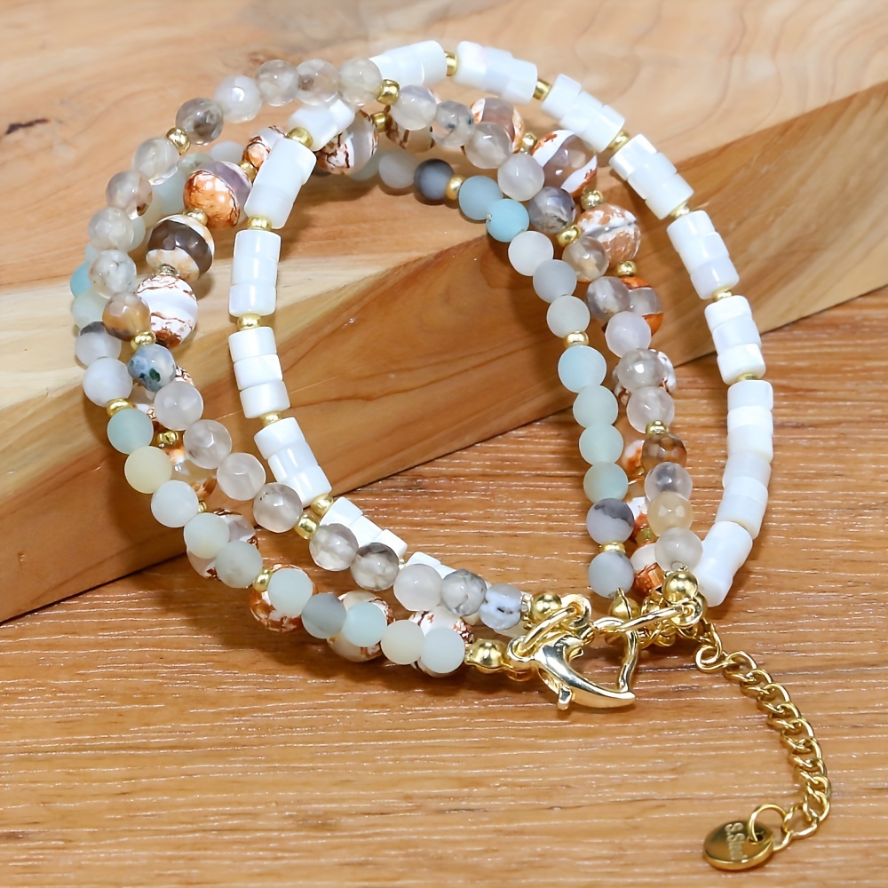 

Women Bracelets With 18k Golden Plated Bead And Stone Bead Dainty Charm Chain Bracelets For Women Teen Girls Birthday Jewelry Gifts