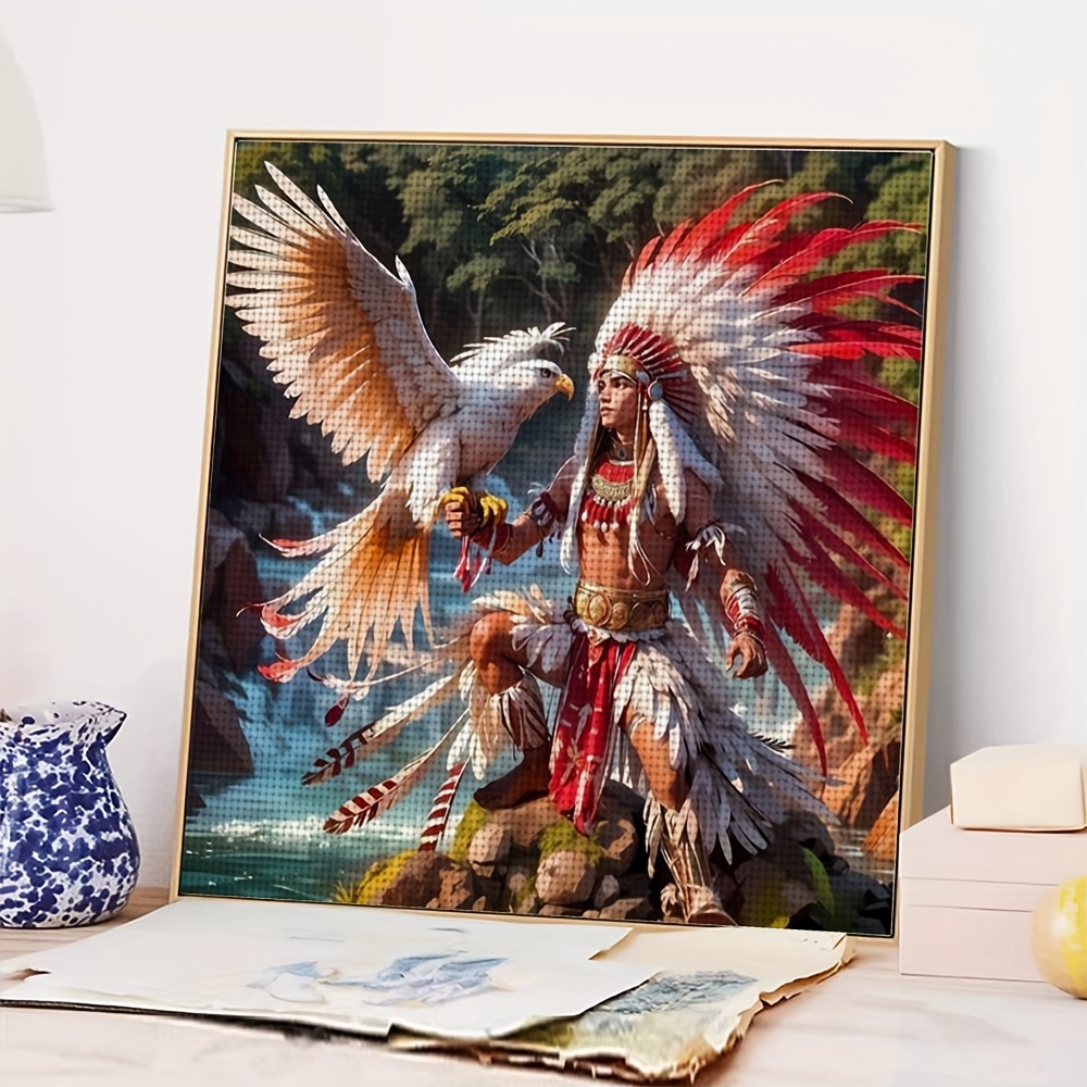 Complete DIY Cross Stitch Kit - Warrior with Eagle Design