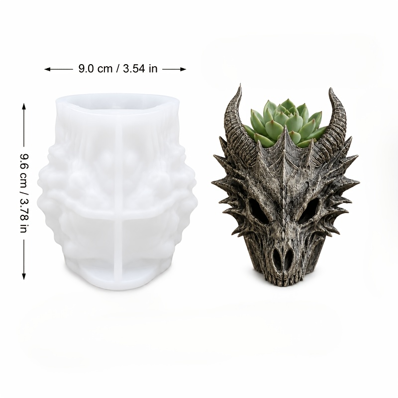 TEMU 3d Silicone Mold For A Dragon- Succulent Planter With A Textured, Cracked End—a Medieval-style, Dragon- Planter Suitable For Mini Plants; Can Be