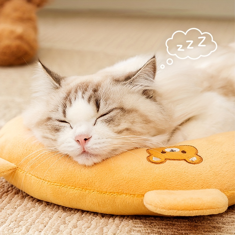 U-Shaped Pet Pillow for Dogs, Soft Plush Neck Support Cushion, Featuring Cartoon Rabbit, Bear, And Avocado Designs, Comfortable Bed Pillow for Fall And Winter, Aids in Alleviating Cervical Pressure