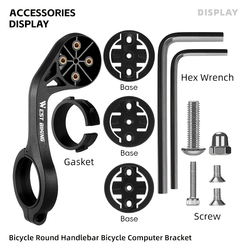 E-shop WEST BIKING Fahrradcomputerhalterung für die Vorderseite, integrierte Scheinwerferhalterung, Verlängerungsarm, robuste Nylonhalterung, 2-in-1