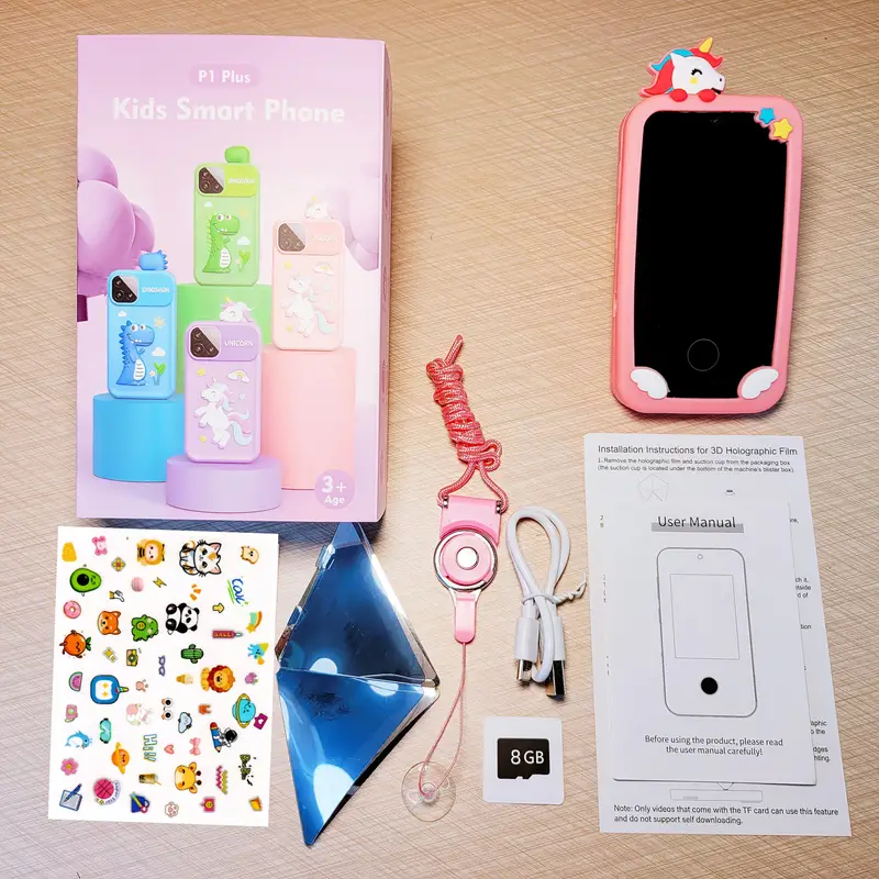 Dhapy Teléfono móvil para niños, pantalla táctil, reproductor MP3 con cámara dual, niños y niñas, regalo de cumpleaños, teléfono de aprendizaje, juguete a partir de 3, 4, 5, 6, 7, 8 años, con tarjeta Dhapy Teléfono móvil para niños, pantalla táctil, reproductor MP3 con cámara dual, niños y niñas, regalo de cumpleaños, teléfono de aprendizaje, juguete a partir de 3, 4, 5, 6, 7, 8 años, con tarjeta