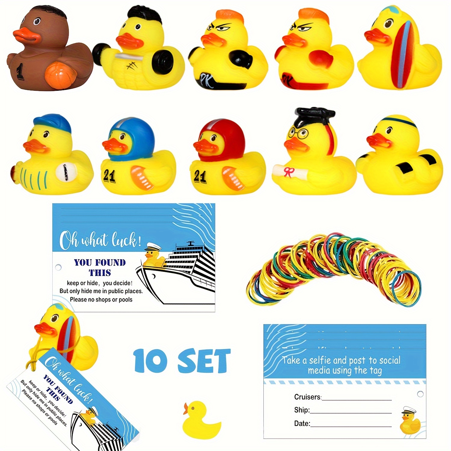 Duck Tag Carnival Kit Includes 20 Cruise Ducks 20 Cards 20 - Temu