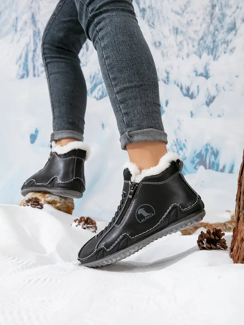 womens winter ankle short boots with plush lining warm zipper lace up closure round toe flat sole multi color options red blue white pink green washable synthetic cover casual boots for wear light outdoor activities winter boots for women elegant classy boots with heels wide width boots for women winter boots for women high quality snow boots shoes for women Product details 16