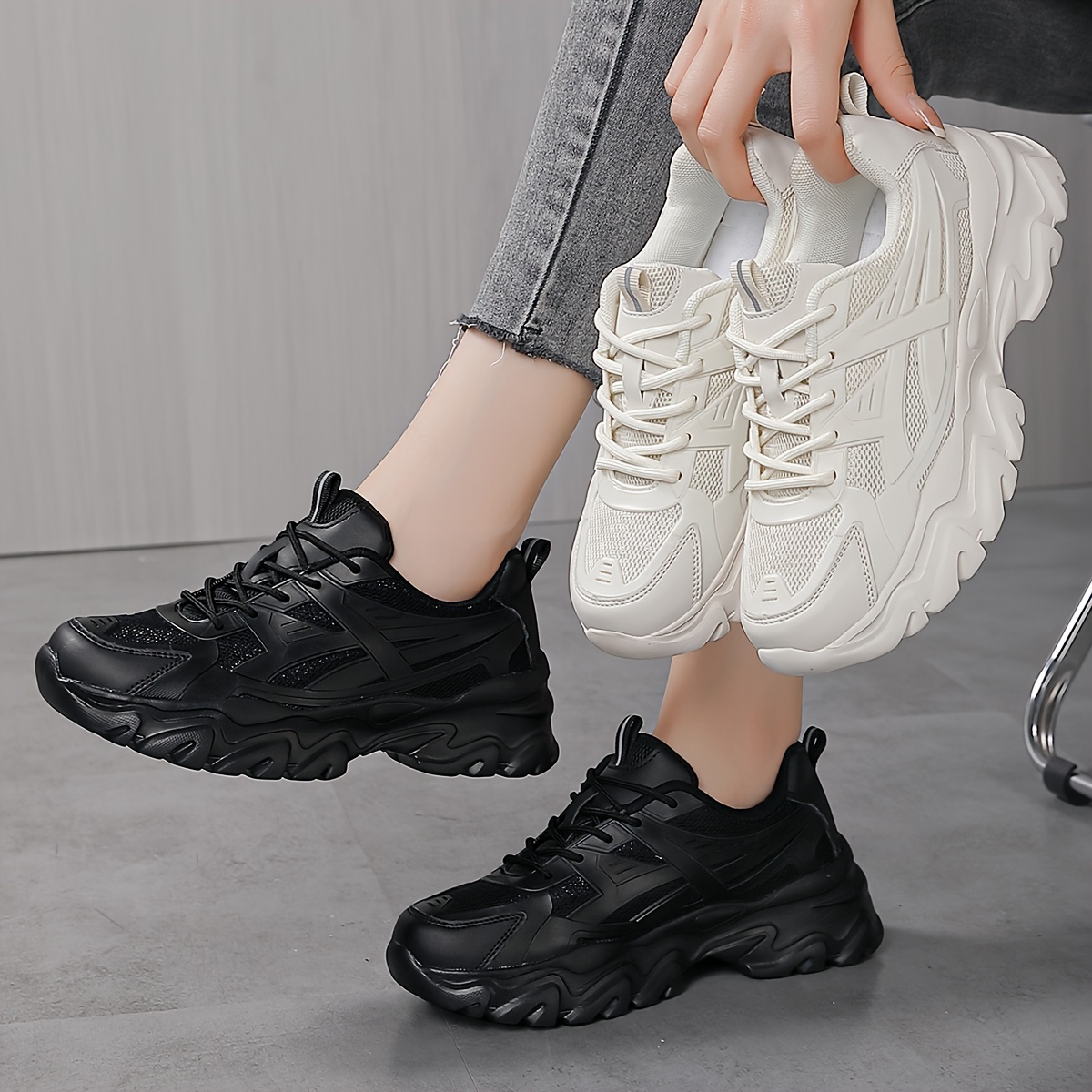 

Women's Chunky Sneakers, Summer Thick Sole Dad Shoes, Height Increasing, Sports Casual Shoes