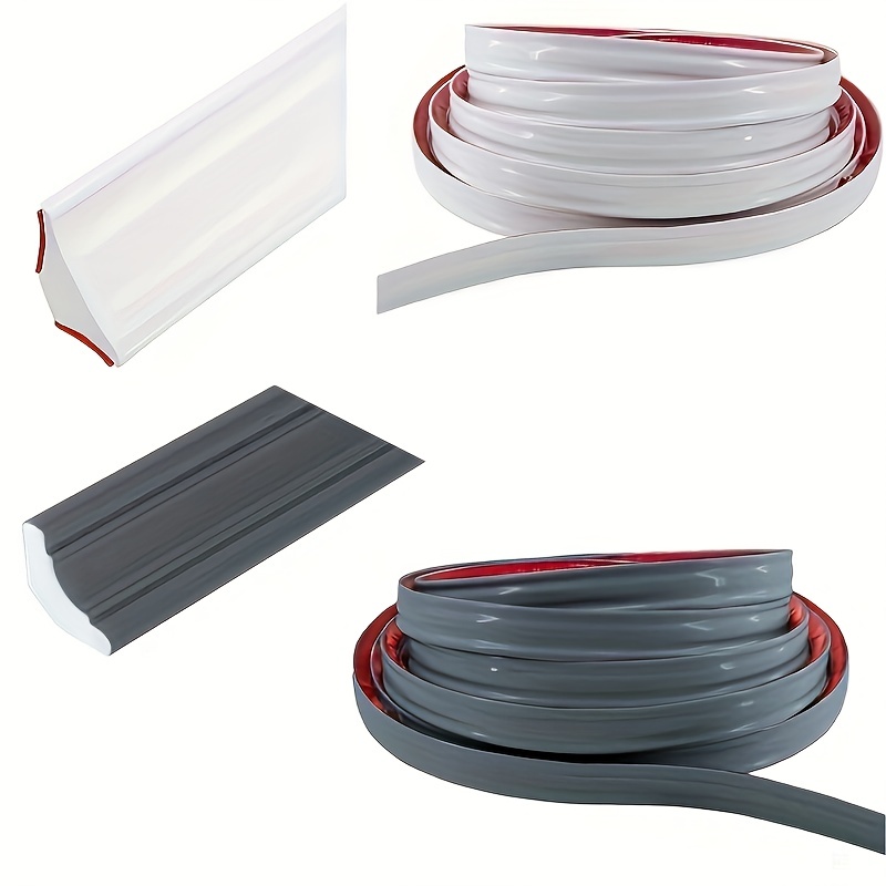 

Roll Flexible Pvc Self-adhesive Trim Strips, Ceiling And Molding, Tile Trim And Laminate Floor For Wall Corners, White And Grey, 12x9mm And 19x13mm