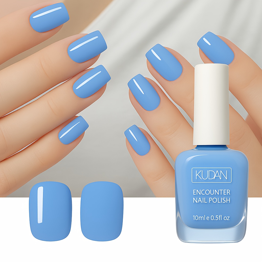TEMU 1 Bottle Of Sky Blue Gel Nail Polish, 0.35fl.oz, -free & No Lamp Required, Peelable For Easy Removal, Quick-drying, Long-lasting , Ideal For