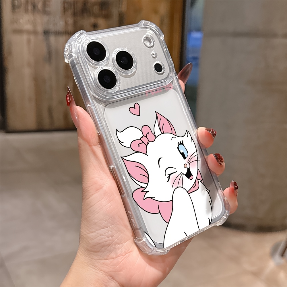 TEMU Чохол для телефону: Чохол із зображенням котика Марі від Disney, підходить для iPhone 17 16e 16 15 14 13 12 11 Mini Pro Max XR XSMAX 8 7 Plus,