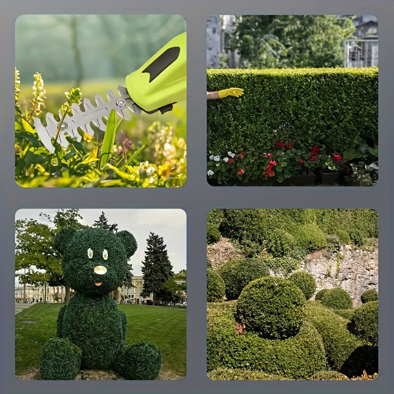 cordless grass shear shrubbery trimmer 2 in 1 handheld electric grass trimmer hedge shears grass cutter with rechargeable 2000 mah lithium ideal for garden lawn maintenance details 7