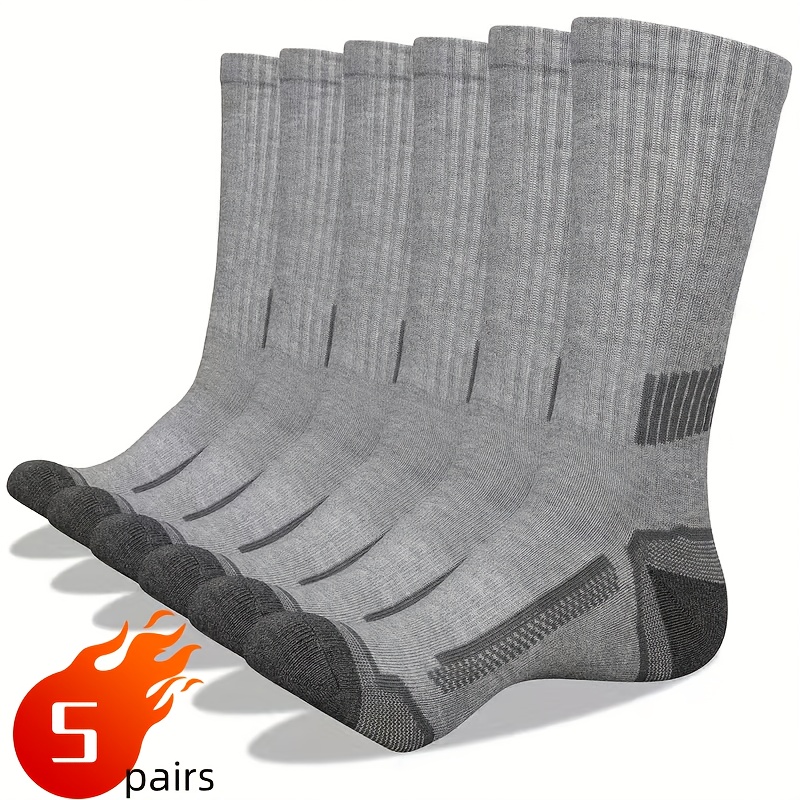 TEMU 5/6 Pairs Optional, Choose Style And Quantity, Men's Sports And Casual Breathable Moisture-wicking Reinforced Toe And Heel Seamless Design Socks