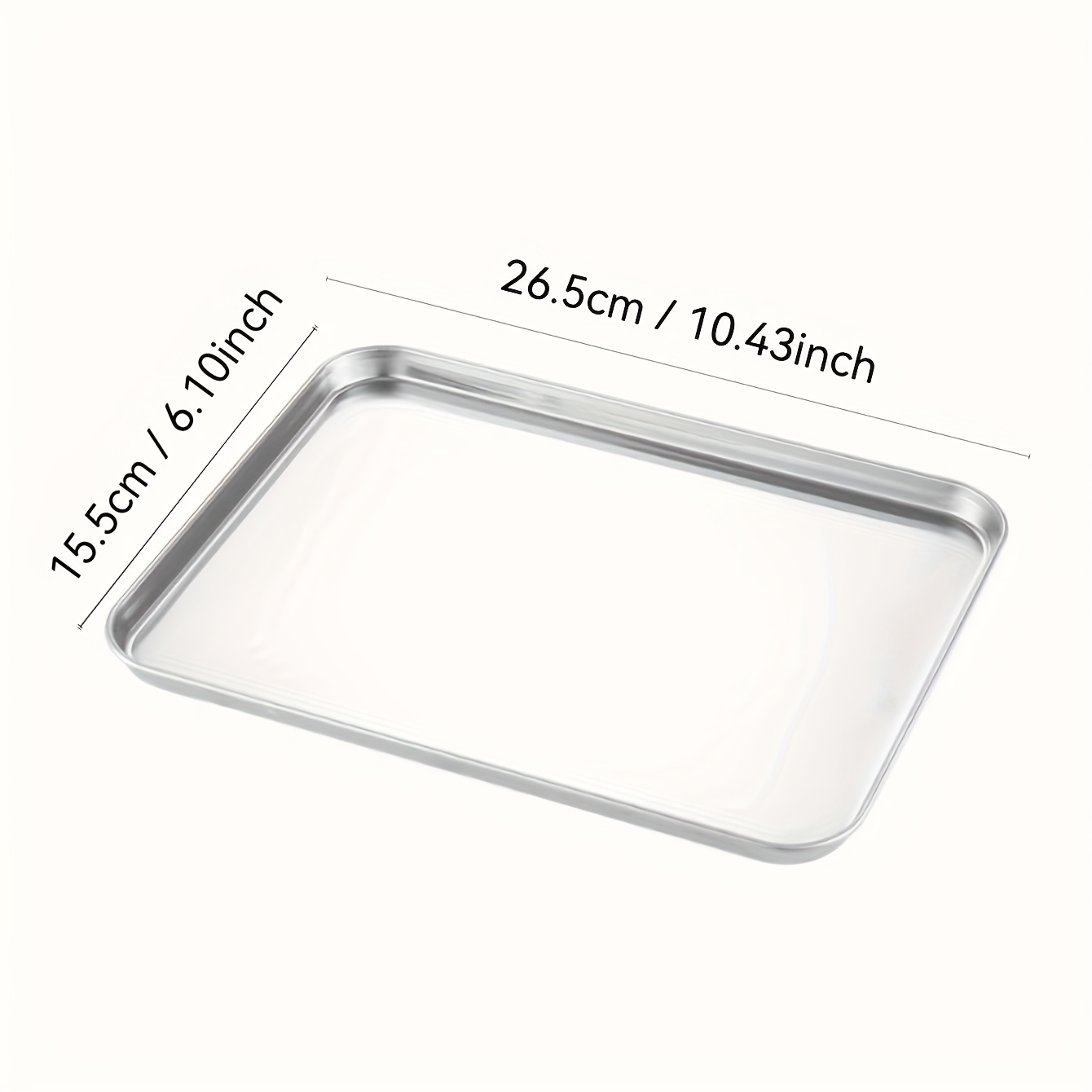 TEMU Plateau en acier inoxydable 2 pièces/1 pièce, assiette à dessert en métal, assiette à gâteau, plateau adapté pour servir du pain, des cocktails