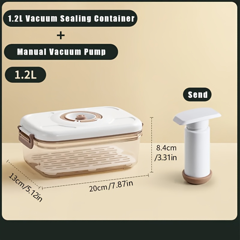 Image of Vacuum Seal Plastic Food Containers 2-pack-airtight Kitchen Storage With Lids For Fridge, Coffee Shop, Pantry Organization, Built-in Drip Tray, Timer Function