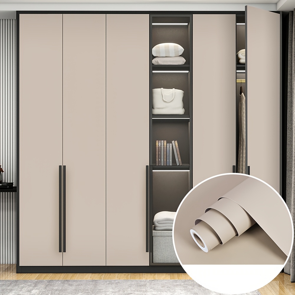 Image of Cabinet Door Color-changing Wallpaper, Premium Wardrobe Door Color-changing Film For Renovation, Self-adhesive Sticker For Home Bedroom Wallpaper And Cabinet Interior Furniture