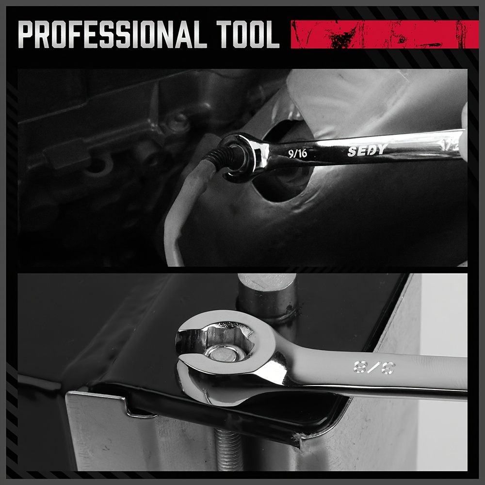 Set of 4 Flare Nut Wrenches for Brake Pipes