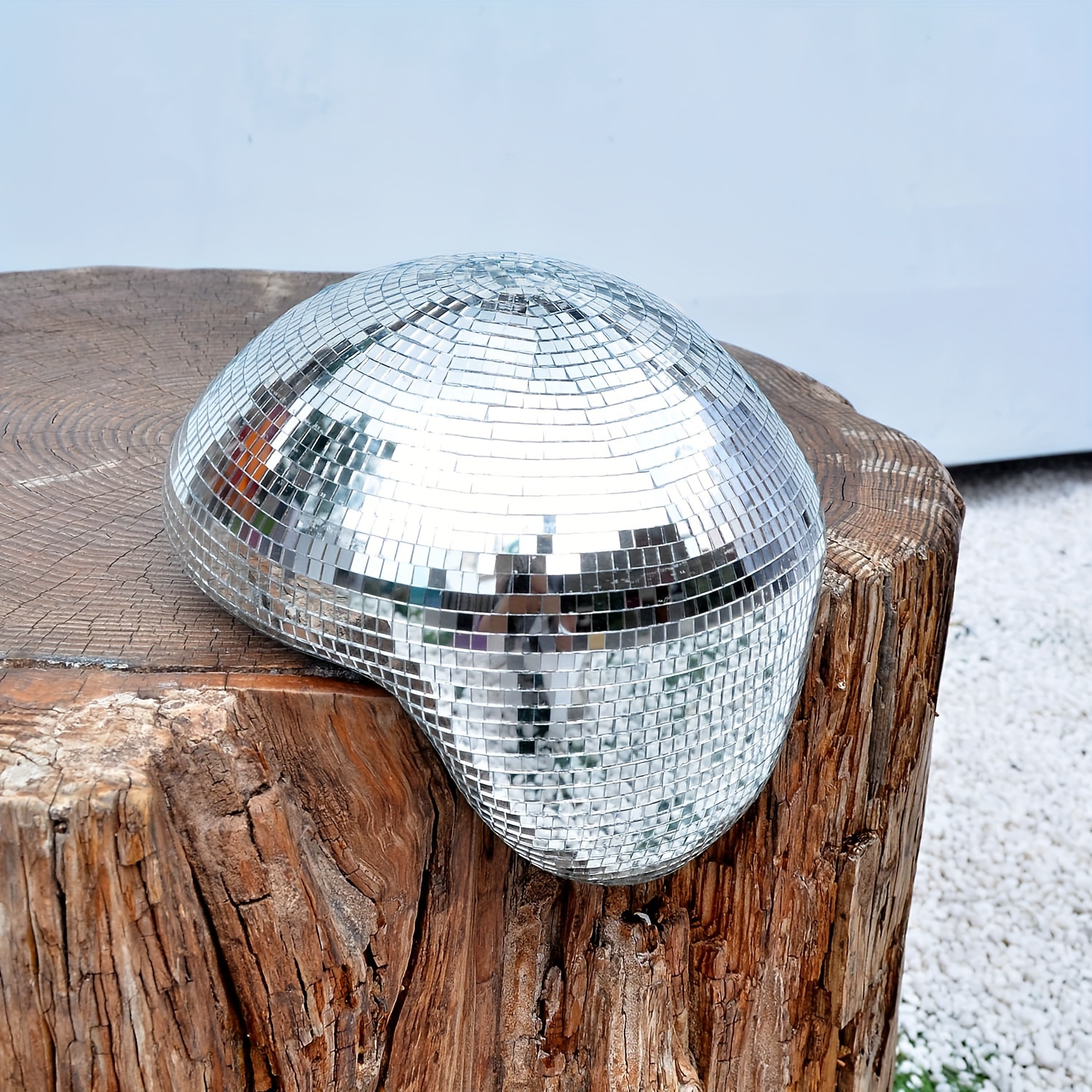 

1pc Silvery Melted Disco Ball Melting Disco Ball Melted Designs Mirror Melting Balls For Home Decor